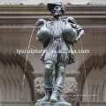 life size water landscape casting bronze figure man with duck fountain for outdoor piazza park decoration